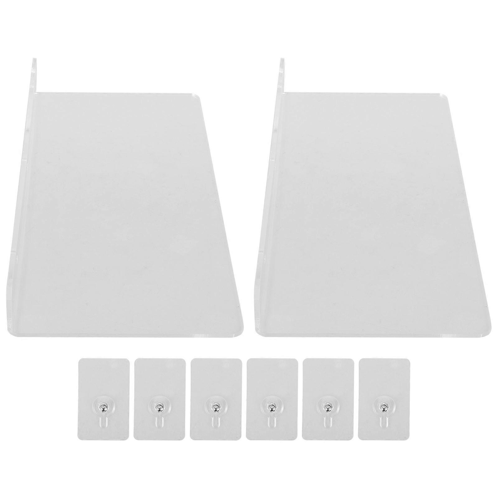 Transparent Plant Shelf Acrylic Wall Mounted Floating Shelf 4Pcs Rack