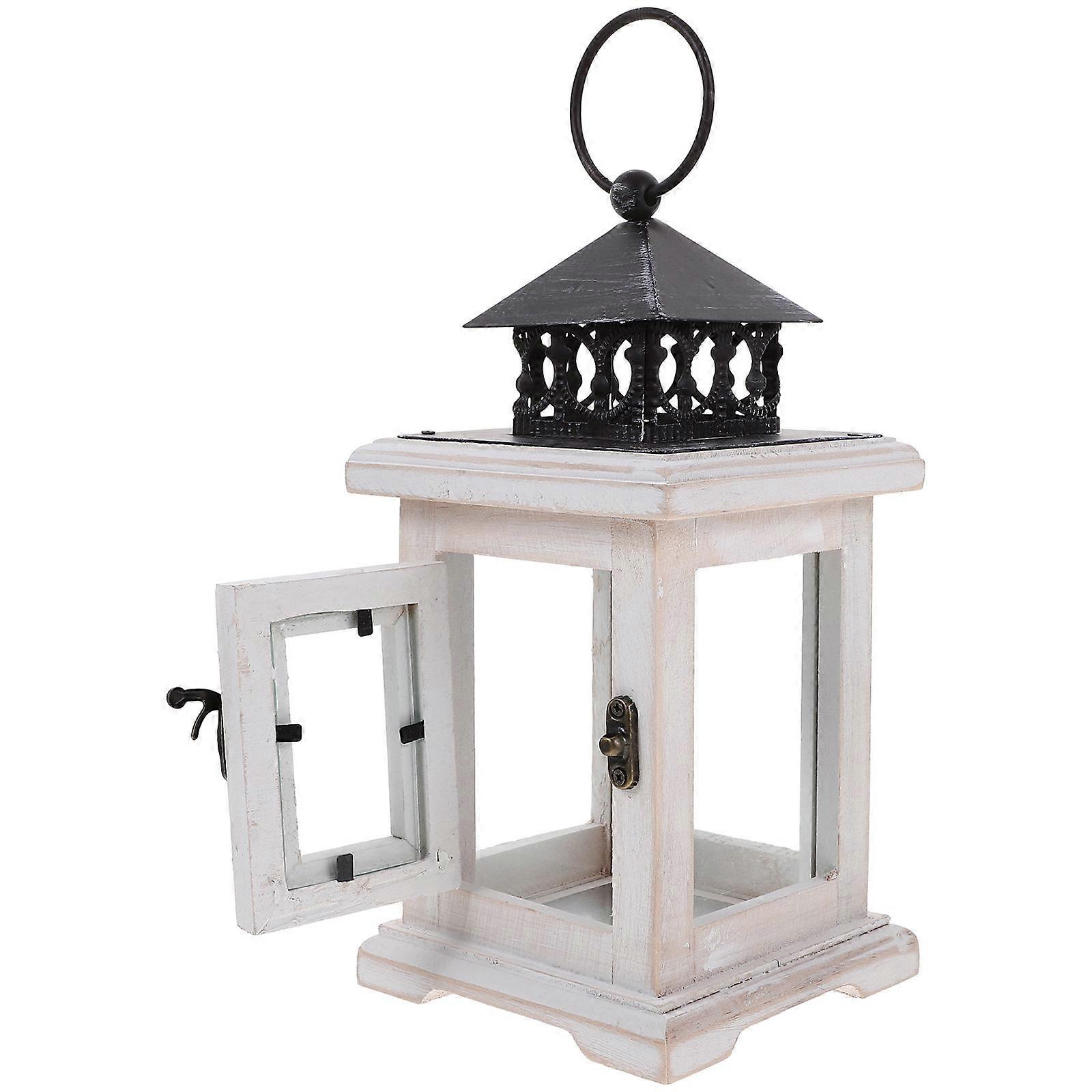 Elegant Candle Lantern White Hanging Lantern for Table Decor 4Pcs