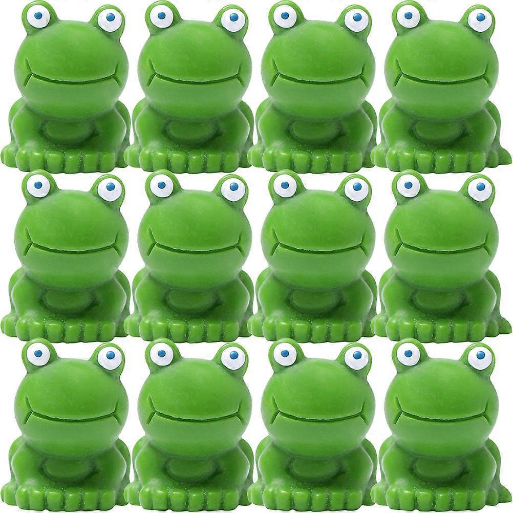 Miniature Frog Figurine 48 Pcs Suitable For DIY Projects And Families 1.8x1.6cm Green Resin Animals