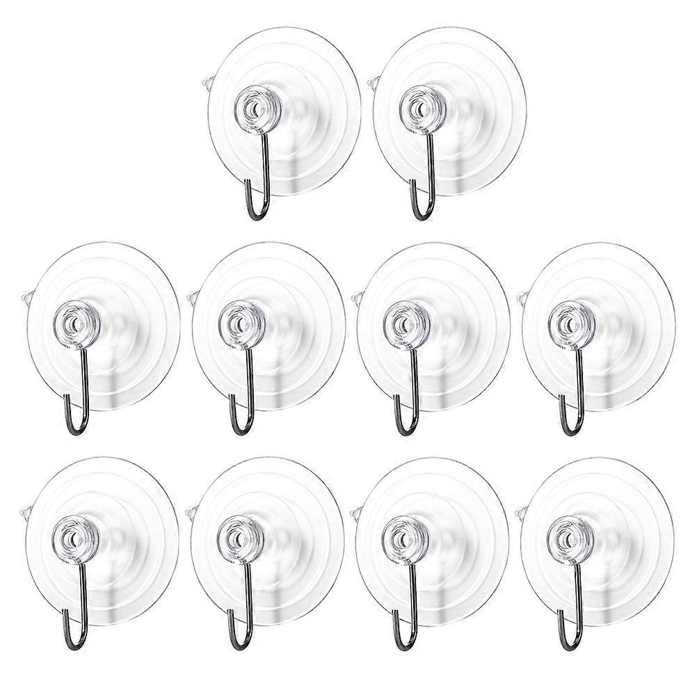 Lot de 10 crochets à ventouse multi-usages, argentés, faciles à installer, pour usage domestique, 6 x 6 cm, design pratique