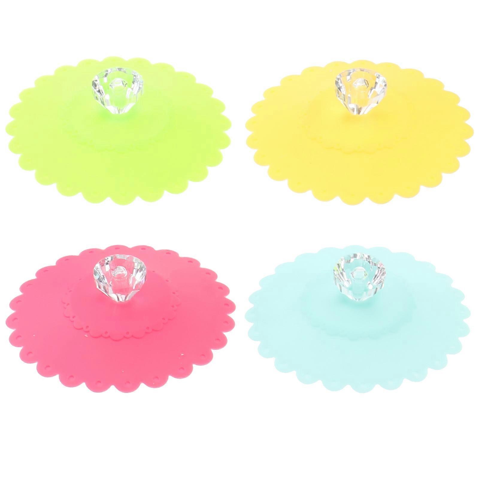 Cup Lids Silicone Mug Cover for Anti-Dust 6Pcs Assorted Colors