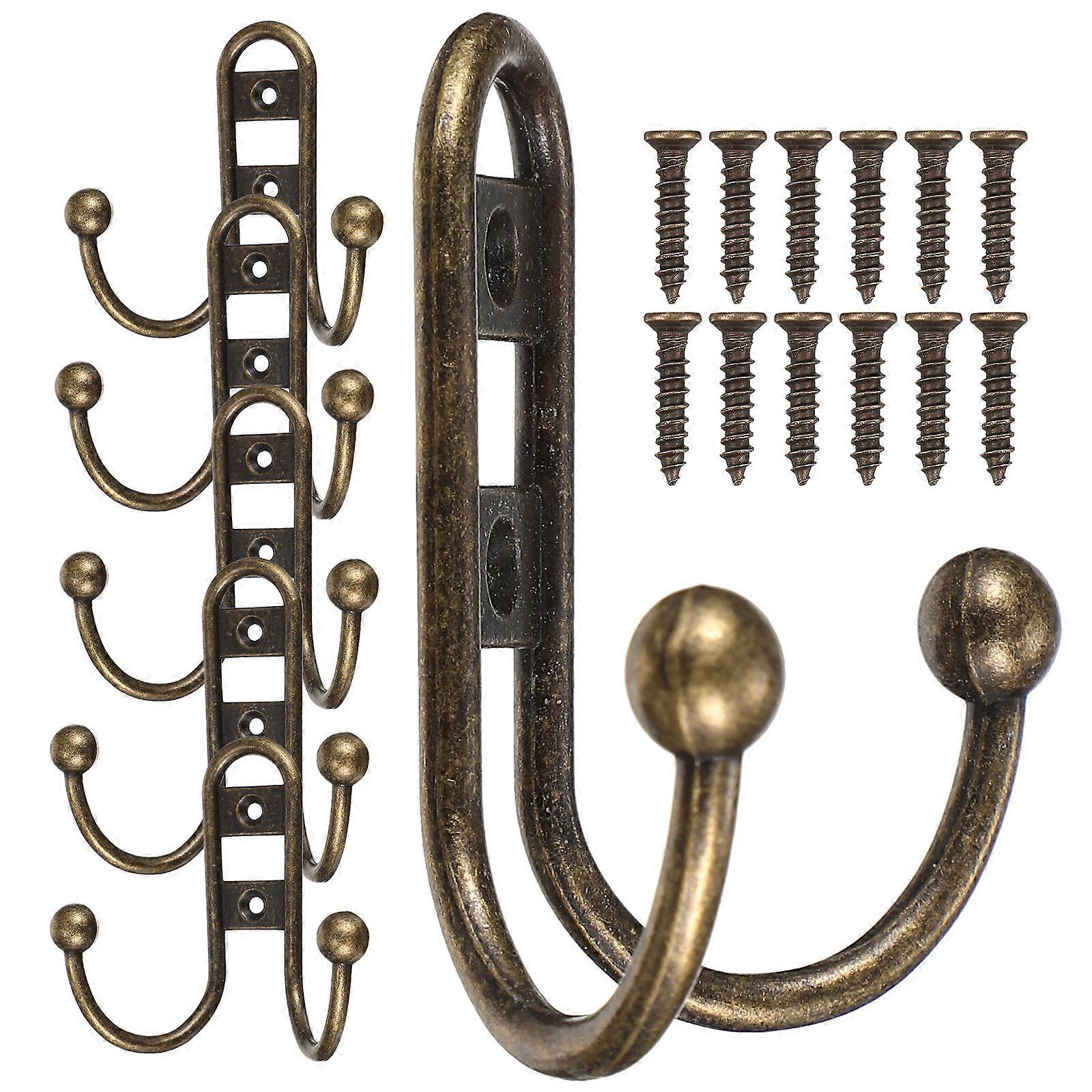 Retro Wall Hook Iron Hooks for Kitchen Towel Hanging 18Pcs Golden Set