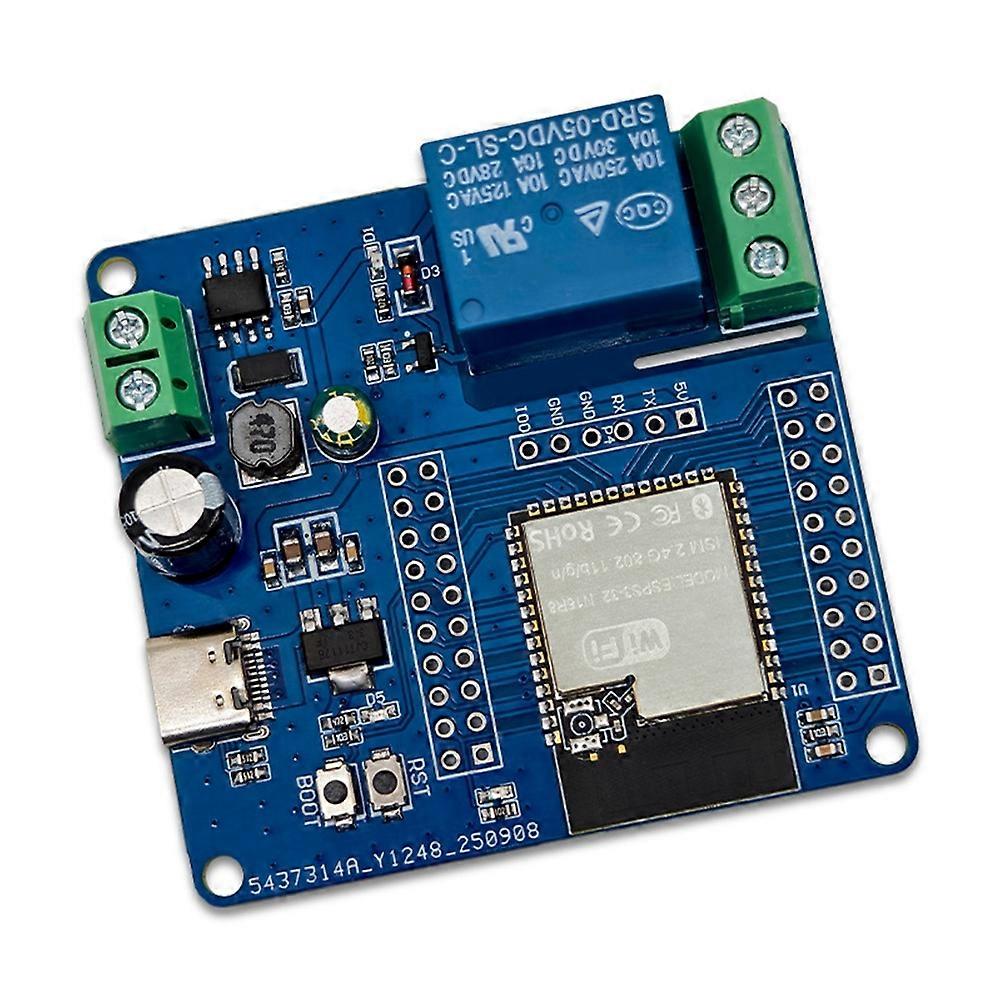 ESP32-S3 WIFI Bluetooth Development Board Module DC 5-60V Powered Single-Channel Relay Module USB C Interface