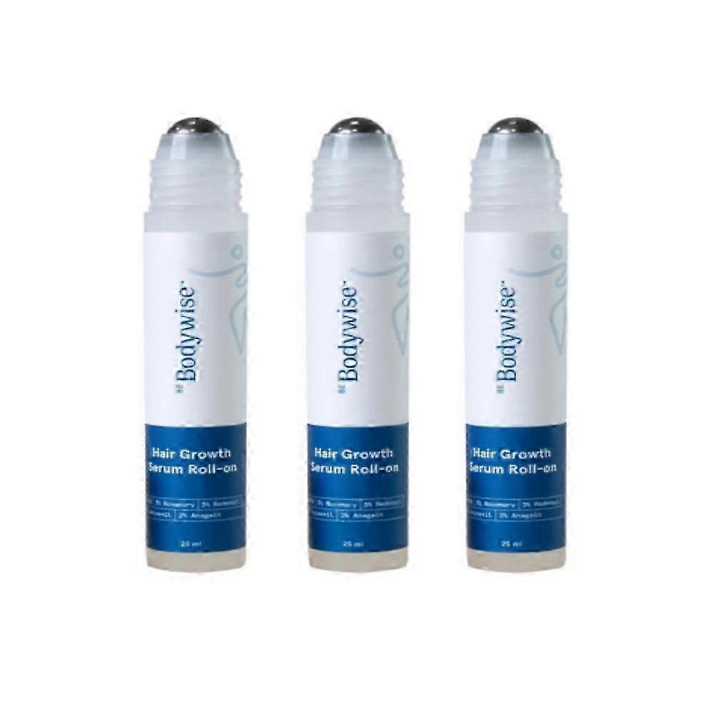 3x Sérum de croissance des cheveux Be Bodywise Roll On - 3 % Romarin, 3 % Redensyl 2 %