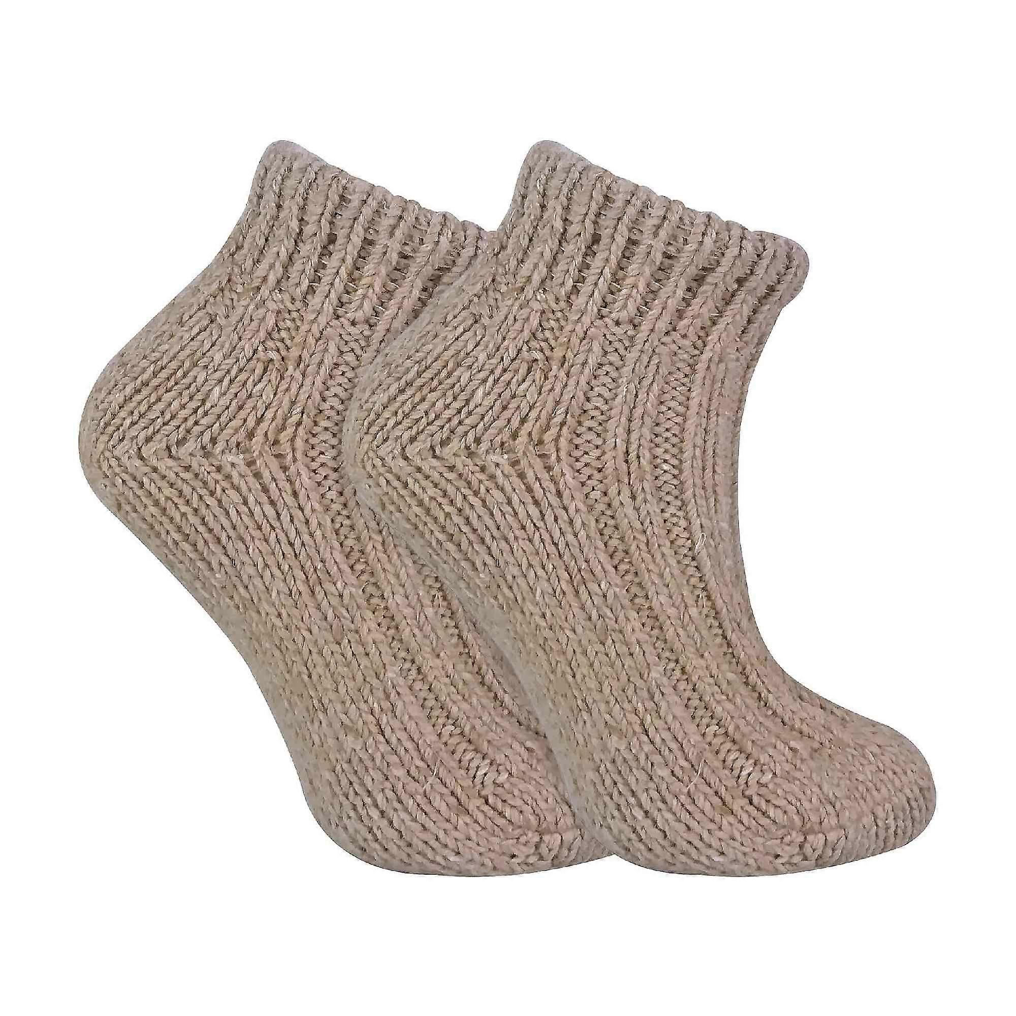 Sock Snob - Ladies Chunky Knit Wool Blend Ankle Boot Socks