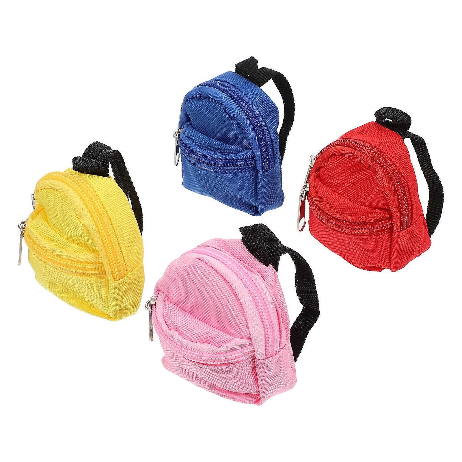 Mini Schoolbag Model Mini House Doll Backpack for Decoration 20Pcs Assorted Color