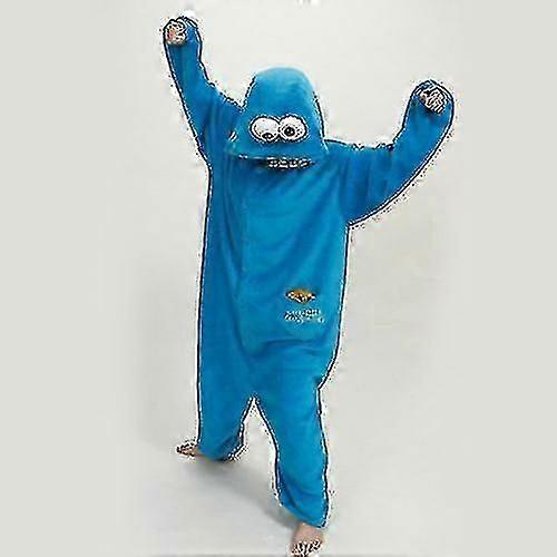 Erwachsene Sesamstraße Cookie Monster Kostüm Pyjama Outfit.