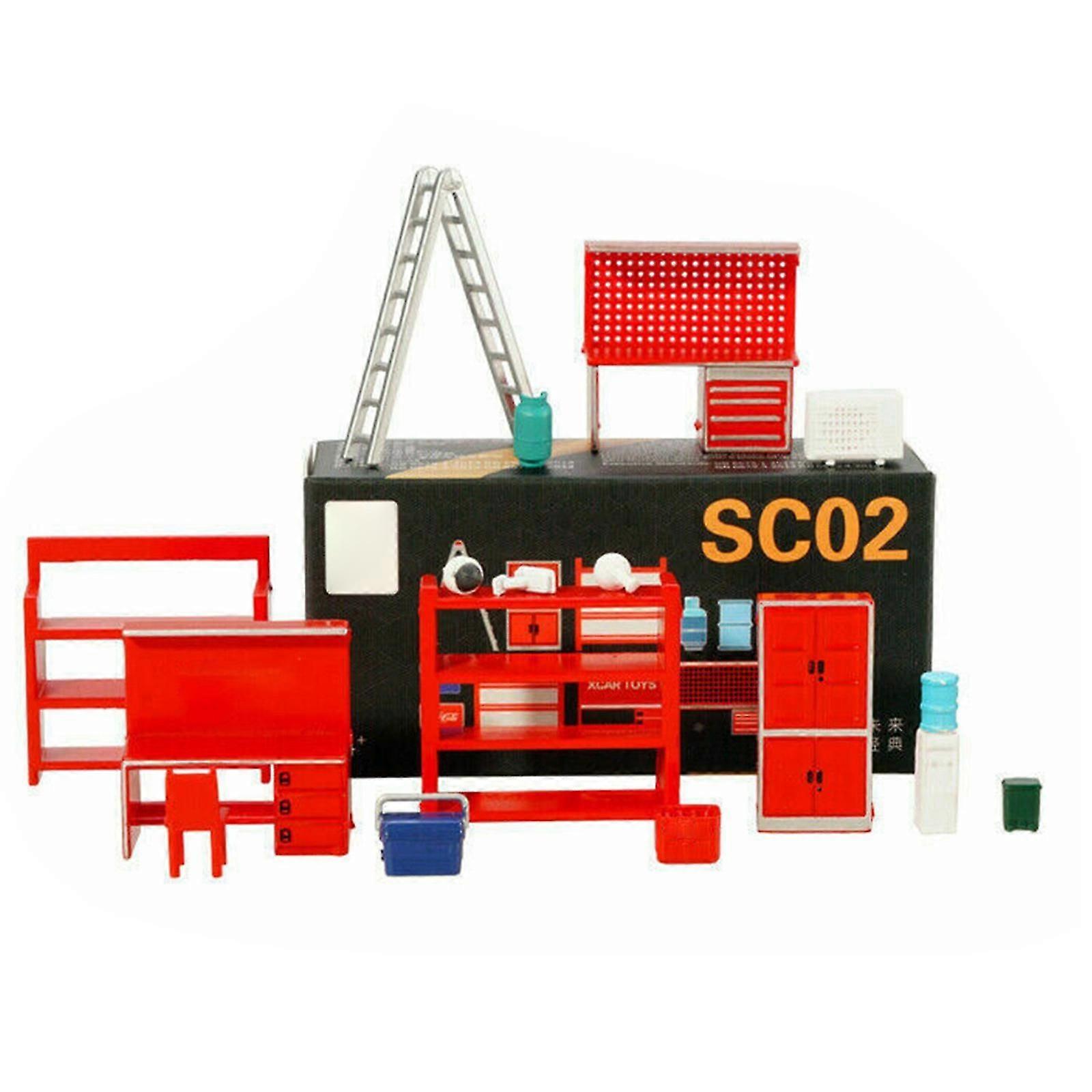 1:64 Repair Model Tools 16pcs/set For Diorama Display Race Car Scenery-inbox