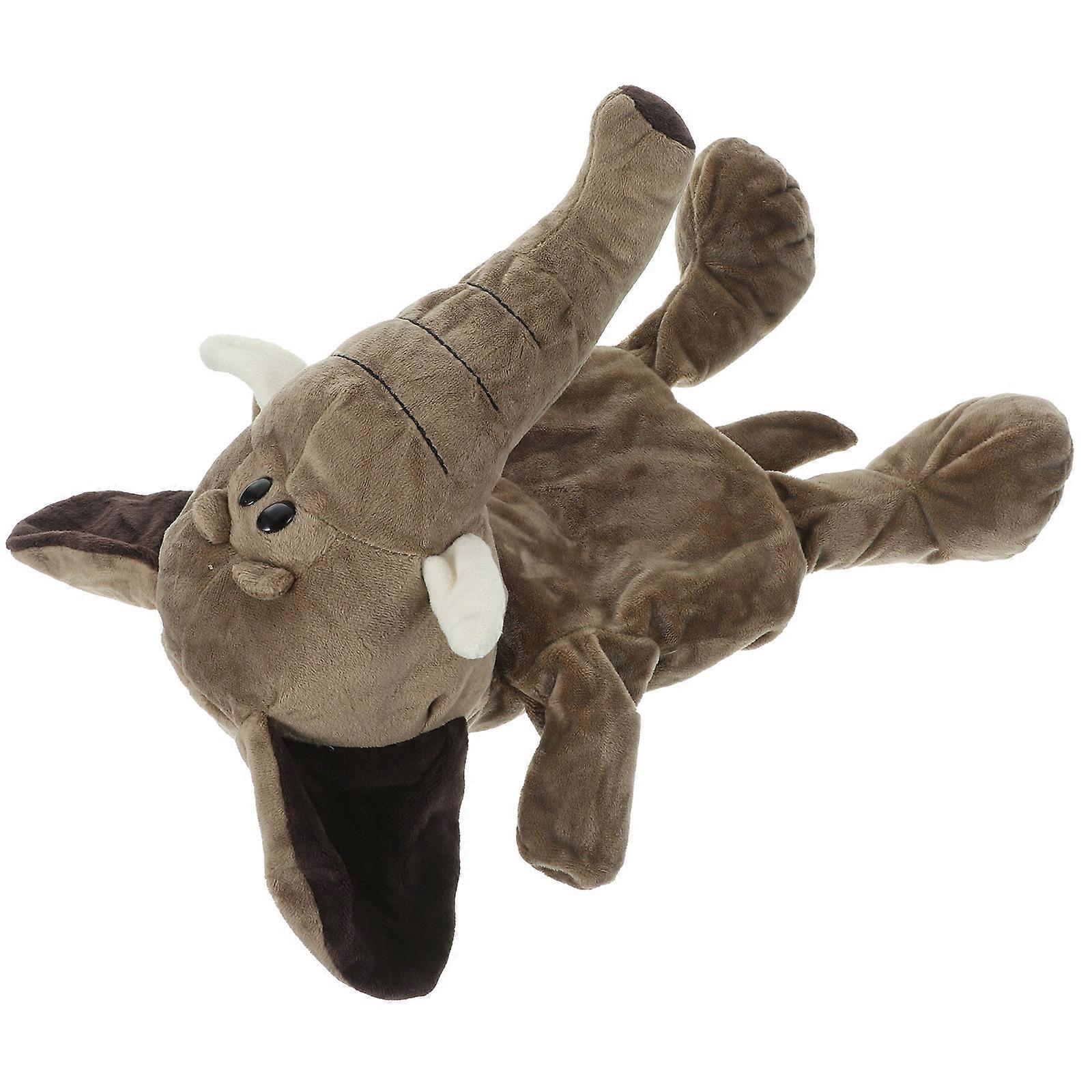 Cartoon Design Elephant Hand Puppet Toy For Children And Parents During Bedtime Stories 12.6X9.4X9.4In Improving Communication Skills 1Set