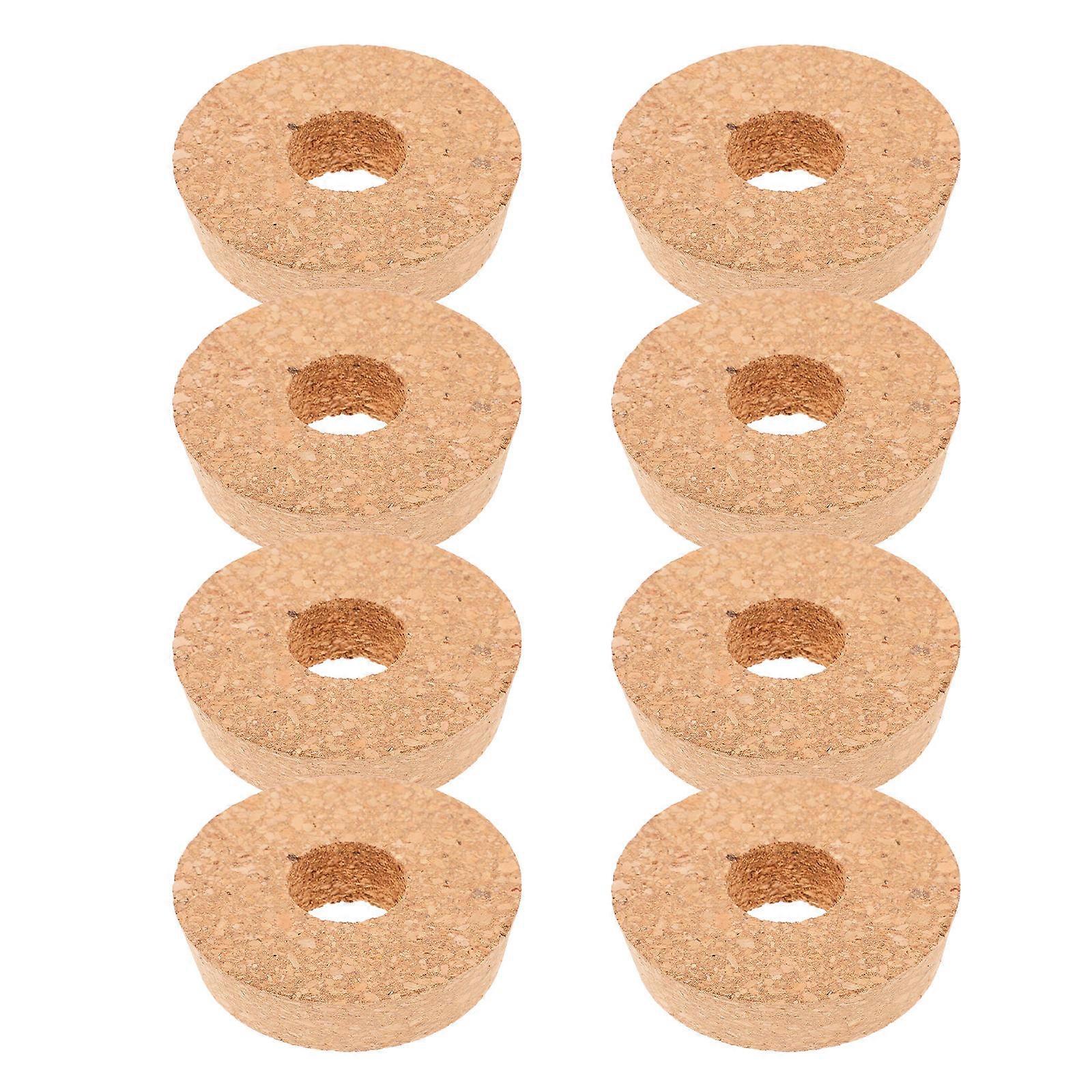 Wood Cork Lids for Hydroponic Plant Vases with Center Hole 8Pcs Set
