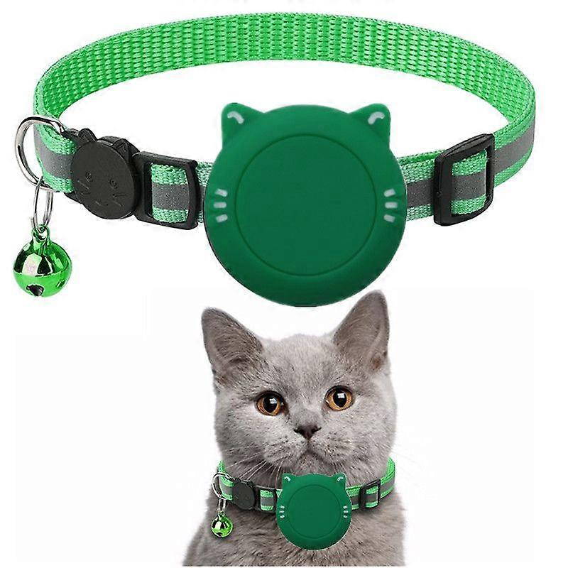 Airtag Cat Collar, GPS Cat Collar Breakaway with AirTag Holder and Bell, Adjustable Lightweight Air Tag Kitten Collar