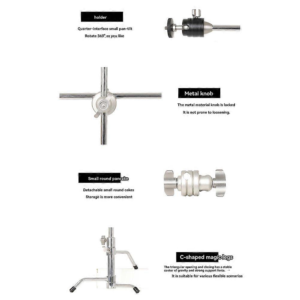 5 Inch Adjustable MiniC-Stand Tripod Multi-Functional Universal Lamp Stand for Live Broadcast Light