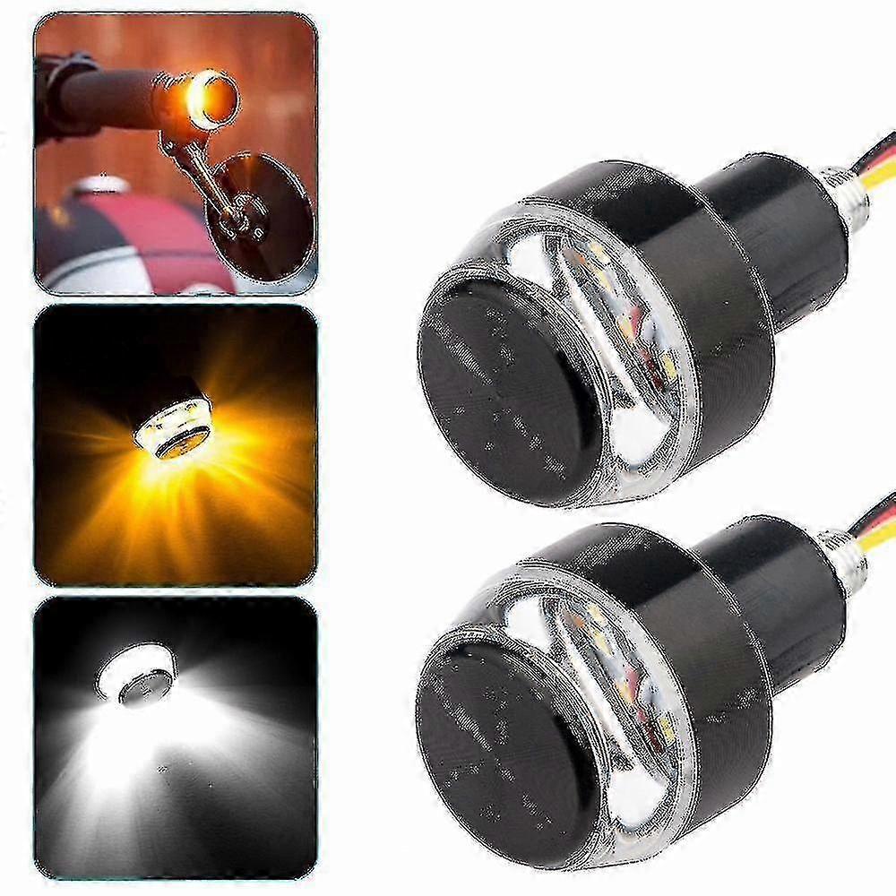 12v Turn Signals Motorcycle Led Handle Bar End Blinker For 22mm Handlebar Signal Light Flashing For 25-26s