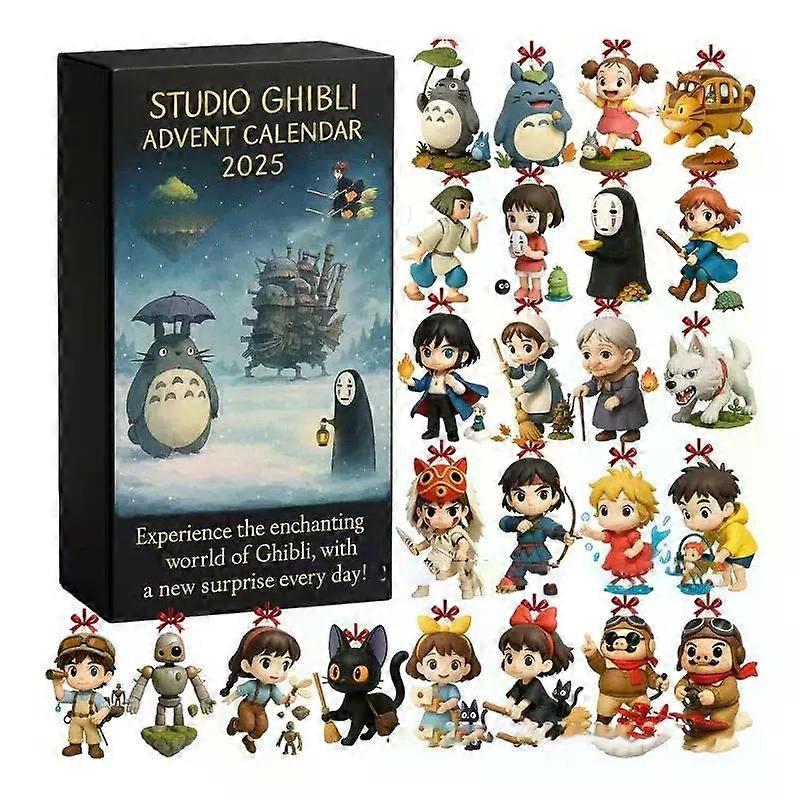 2025 AnimonTotoro Christmas Advent Calendar Contains 24 Christmas Pvc Decoration Arrival Countdown Calendar With Surprise