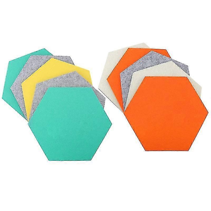 5Pcs Hexagonal Board Hexagonal Felt Sticker Board Orange Gray Series