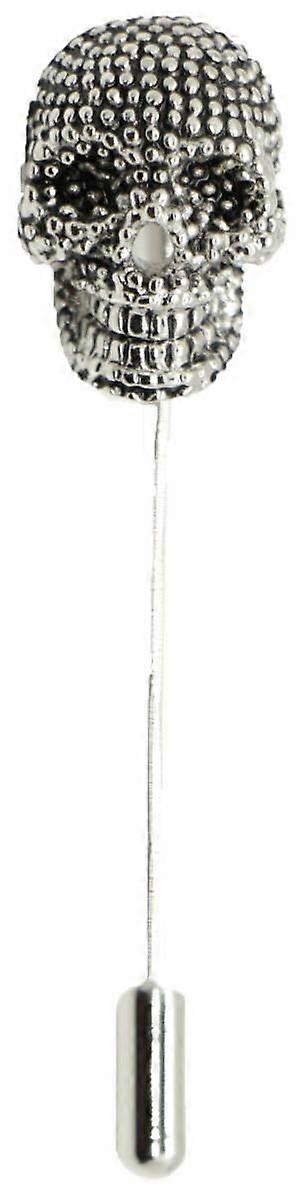 David Van Hagen Skull Burnished Stick Lapel Pin - Silver
