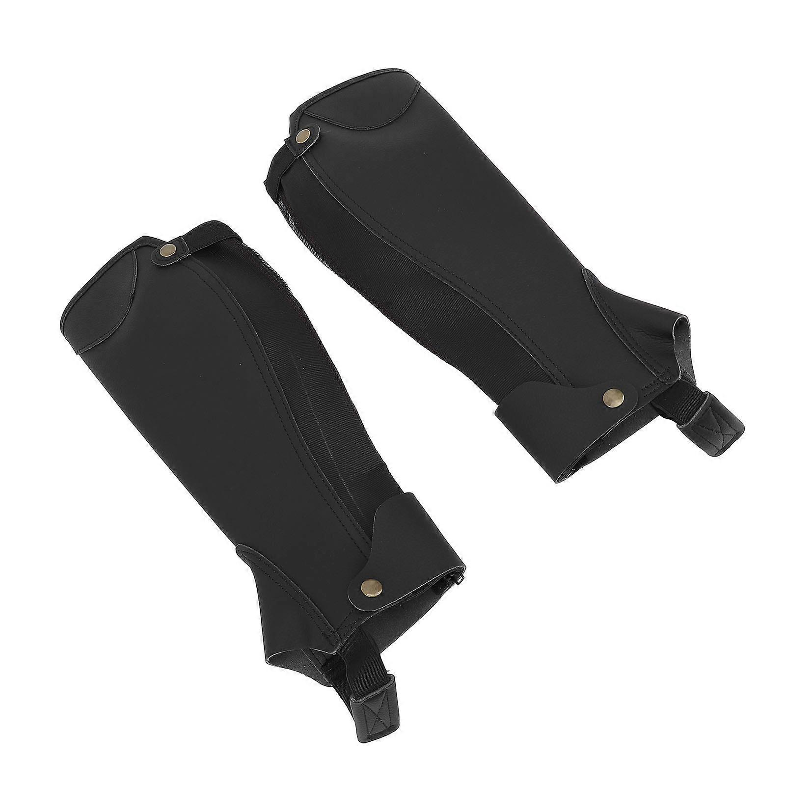 1ペア乗馬ハーフチャップ通気性3層生地衝撃吸収耐摩耗性馬乗馬ハーフチャップス子供用大人L(15インチ脚周り