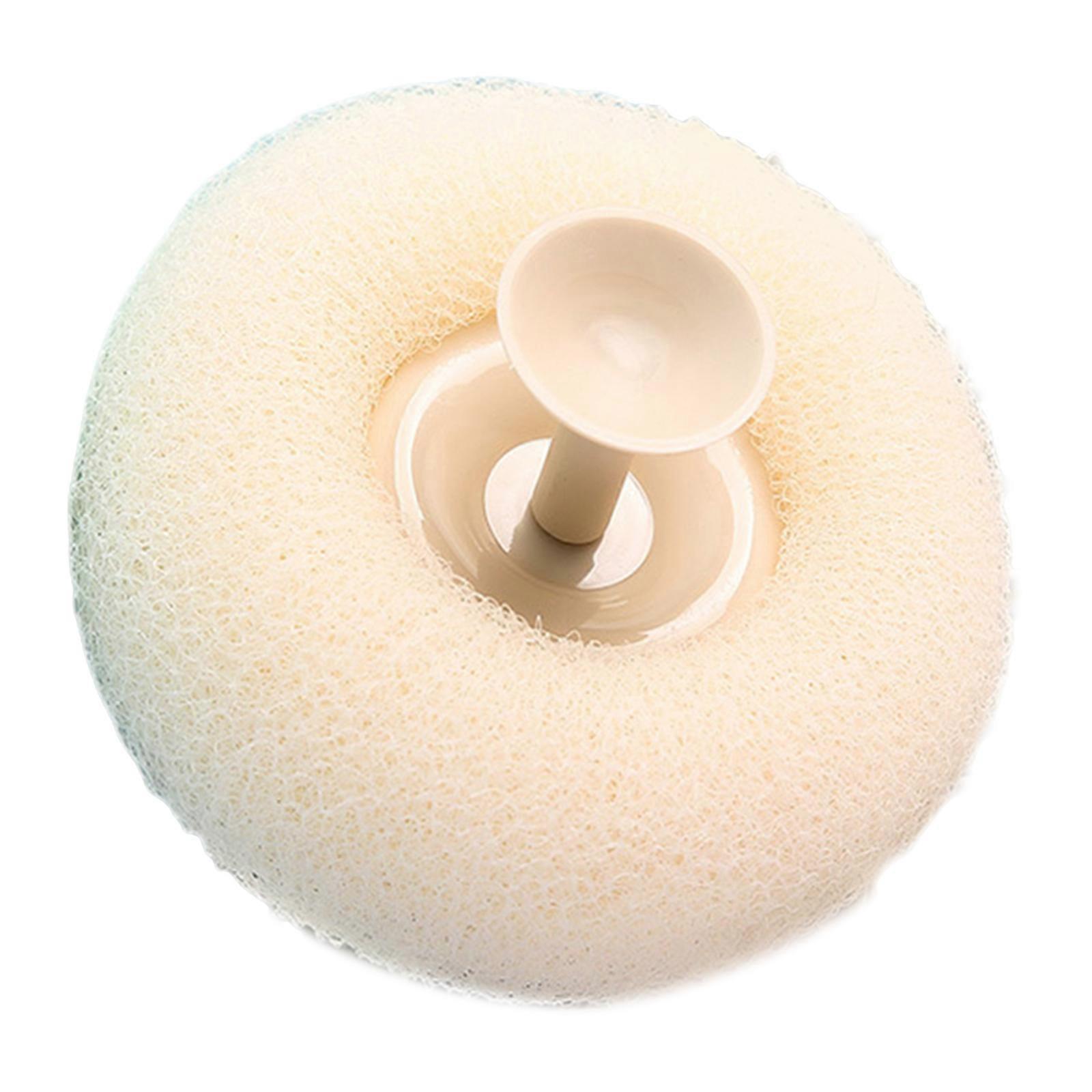 Extra Gentle Bath Sponge With Central Foam Core Exfoliating Brush And Wall Mount Storage Solution Gentle Massage  Yellow