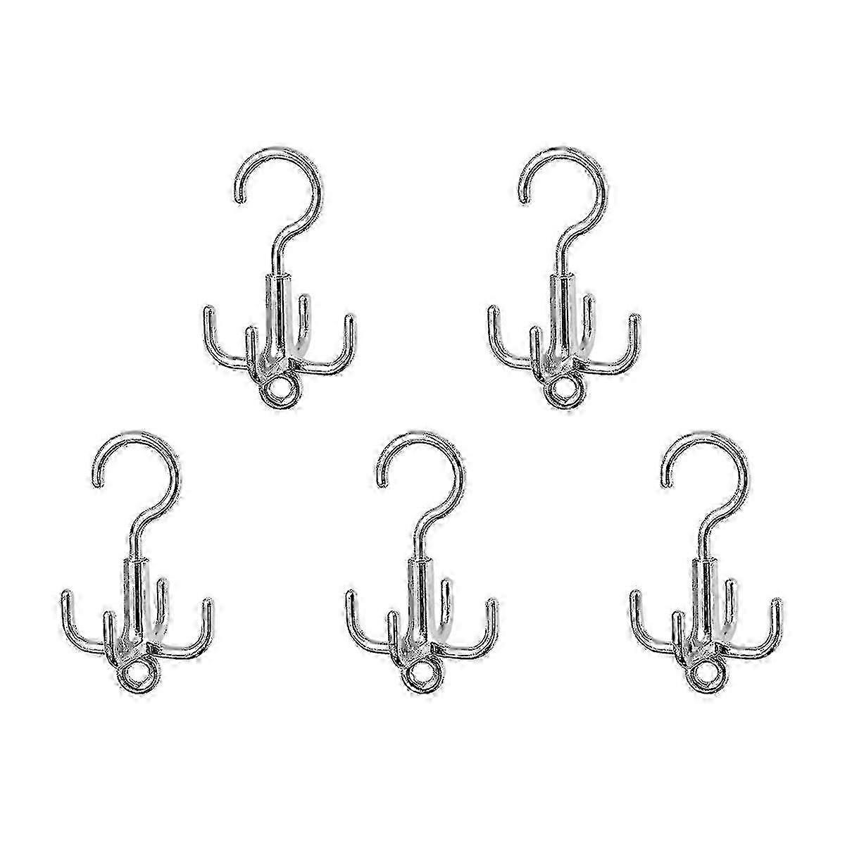 Space Saving Hanger Hooks: 5PCS 360° Rotating Clothes, Bag & Shoe Organizers for Wardrobe