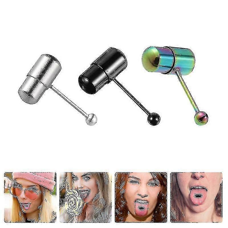 3pcs振動ステンレス鋼タンリングバーベルタンピアスジュエリーszkyd