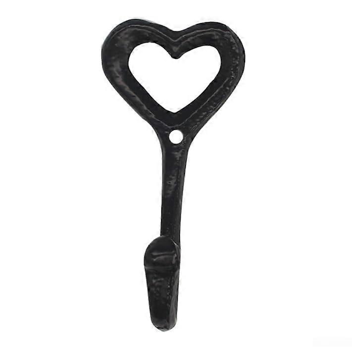 Creative Heart Shaped Hooks For Wall Mounting, Black Iron, 14 Pack, Wall Hooks For Hanging