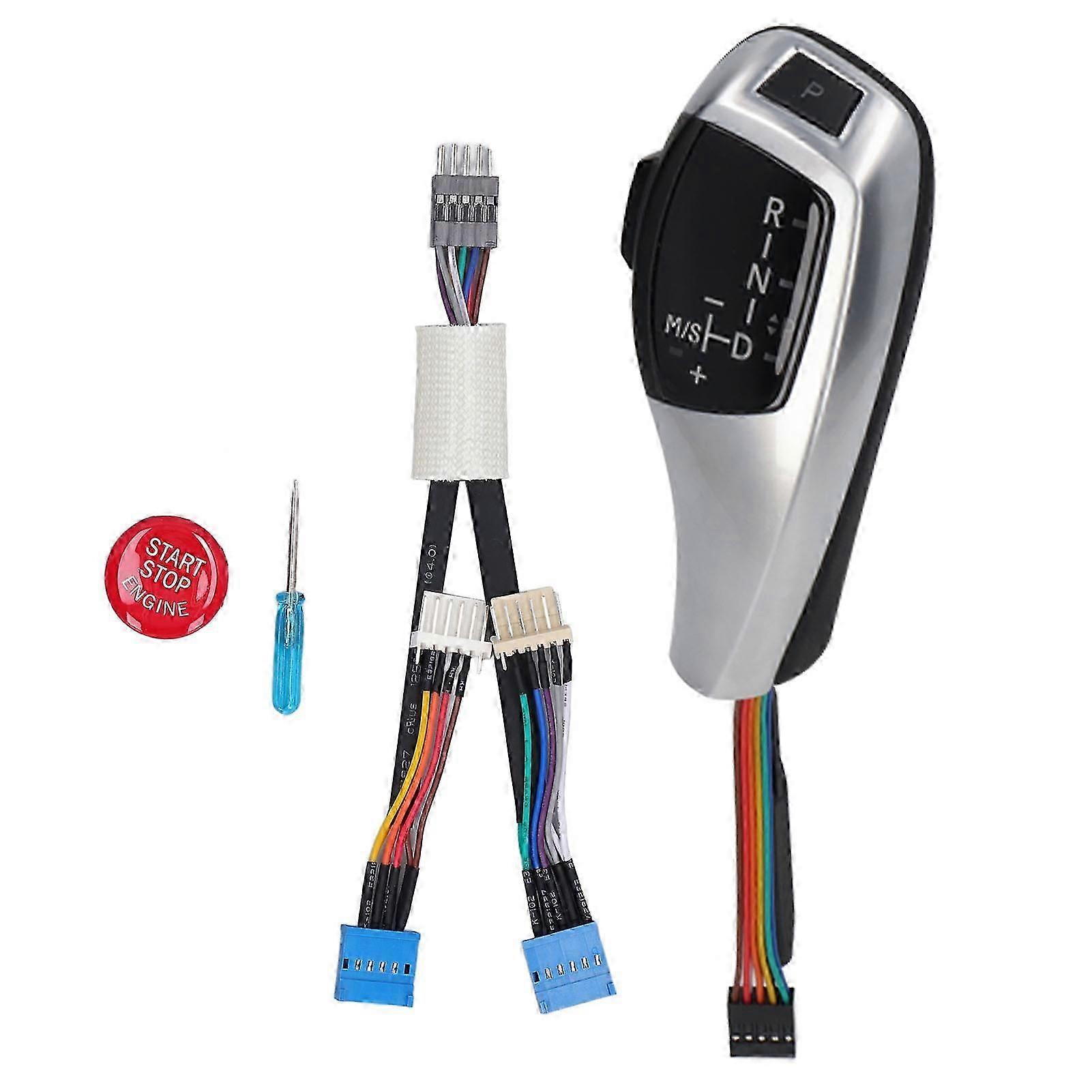 LED Automatic Gear Shift Knob Left Drive Side Red Button Smooth Replacement for X3 E83 2004?2010 Electrosilvering