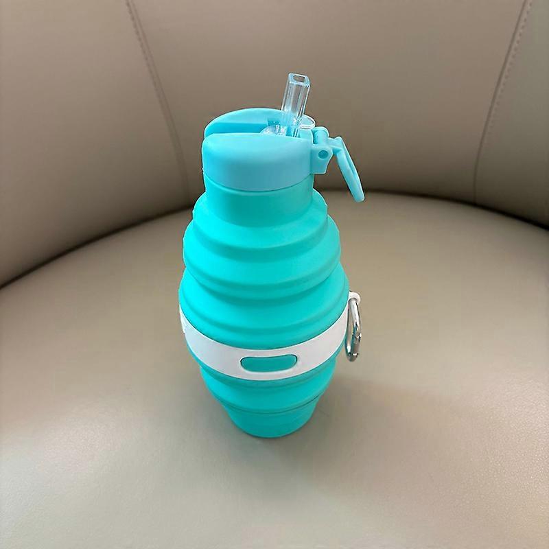 Reusable 475ml Collapsible Water Bottles Retractable Portable Hiking Cups With Carabiner Silicone Folding Drink Cups Sport