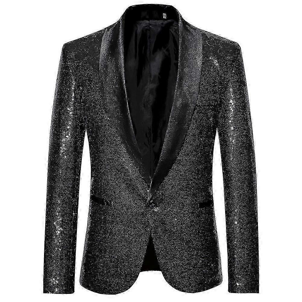 Moda męska Sequin Casual Blazer Wediing Celebration Suit Jacket