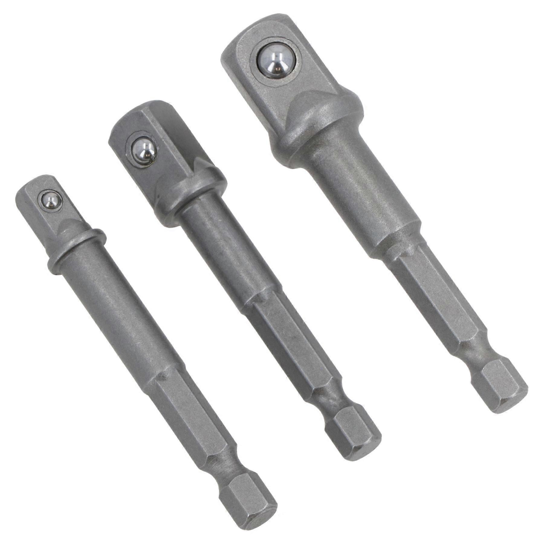 3pc Power Extension Bar Allen Hex Socket Driver Adapters 1/4" 3/8" + 1/2"