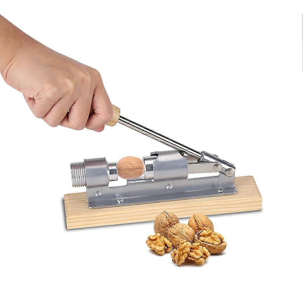 Mgaxyff Walnut Cracker Nut Cracker Tool Nut Opener for Cracking Walnut Metal+Wood