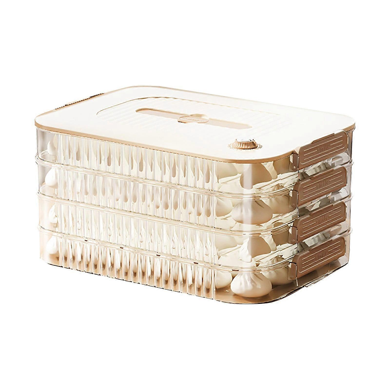 2024 New 14-Layer Meat Storage Containers for Refrigerator, Compatible with Bacon, Detachable, Insulated Food Boxes, Milk White & Coffee Color