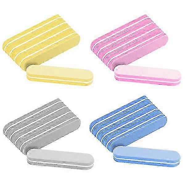 20 pcs Mini Nail File, Reusable Nail Files with Grit, Double Sided Nail Buffer Block for Nail Art（typestyle1）
