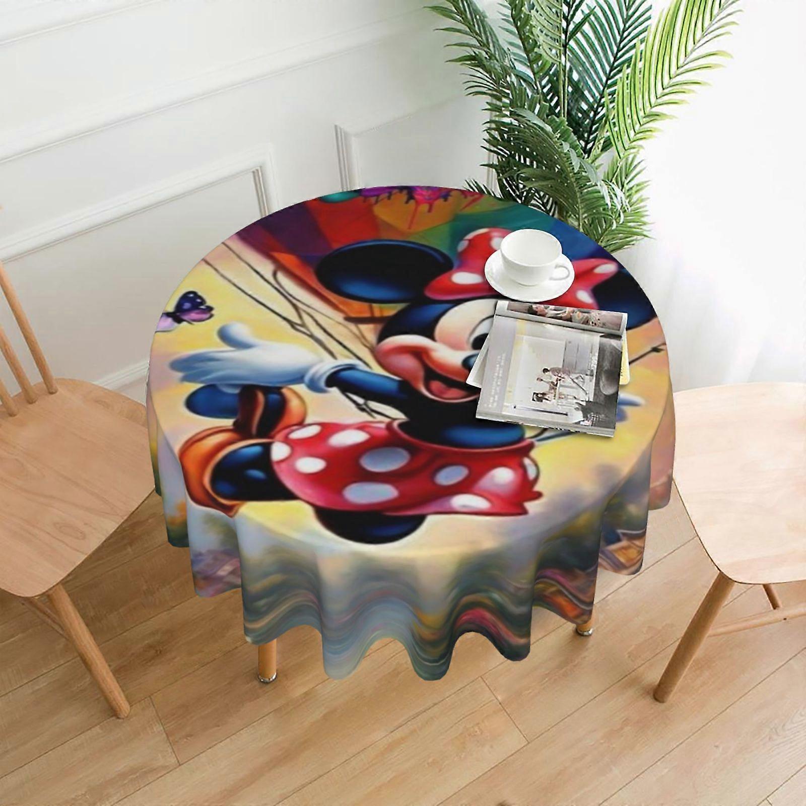 Mickey Mouse Rectangular Tablecloth, Water Resistance Antiwrinkle Spillproof Soft Fabric, 60in, compatible with dining room, parties & holiday