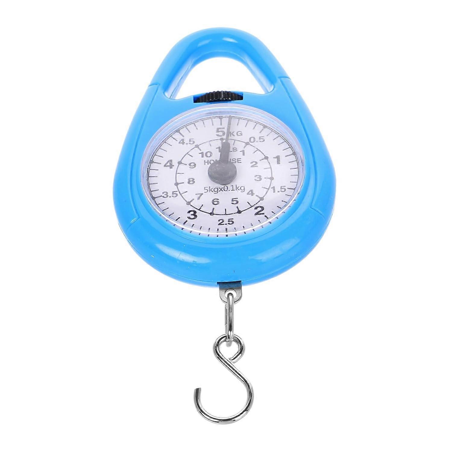 Portable Mechanical Spring Scale for Luggage Mini Handheld Weighing Tool 50kg Capacity Hook for Travel and Fishing
