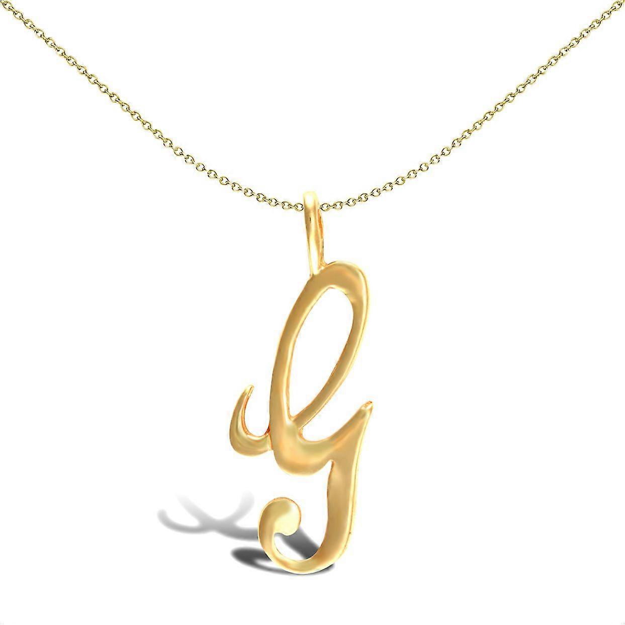 Jewelco Londyn Solid 9ct Yellow Gold Script Identity Initial Wisiorek List G