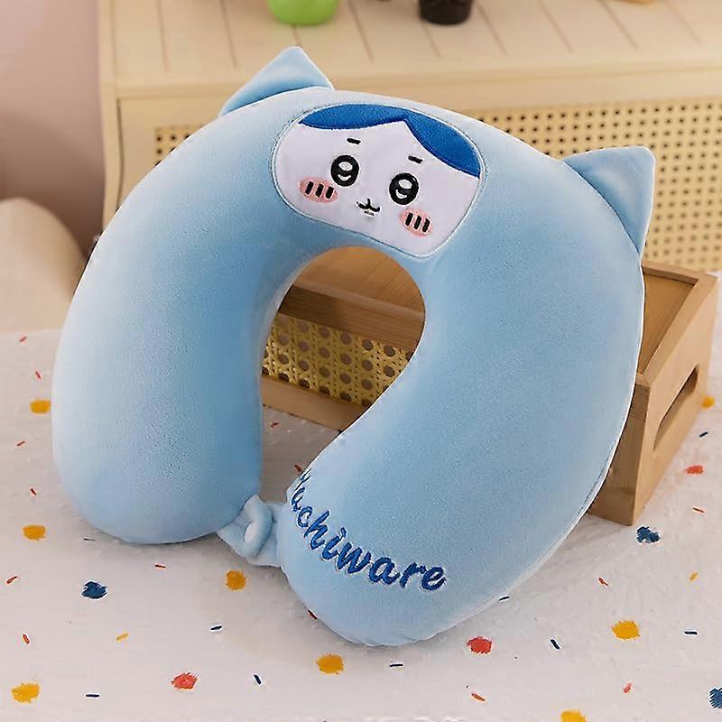 Memory Foam Travel Neck Pillow UShaped Slow Rebound Cushion for Car Plane Nap Blue