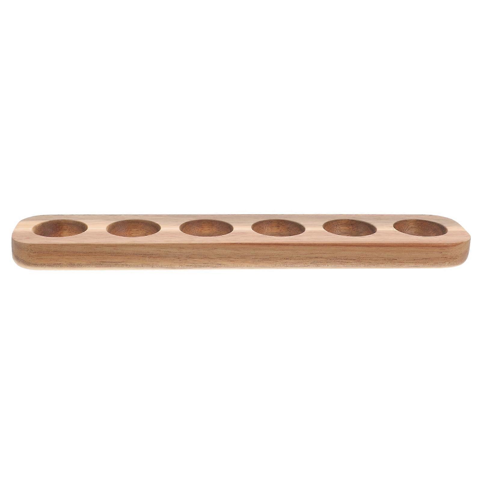 Egg Holder Home Decor Kitchen Decir Wooden Tray Deviled Double Row Acacia
