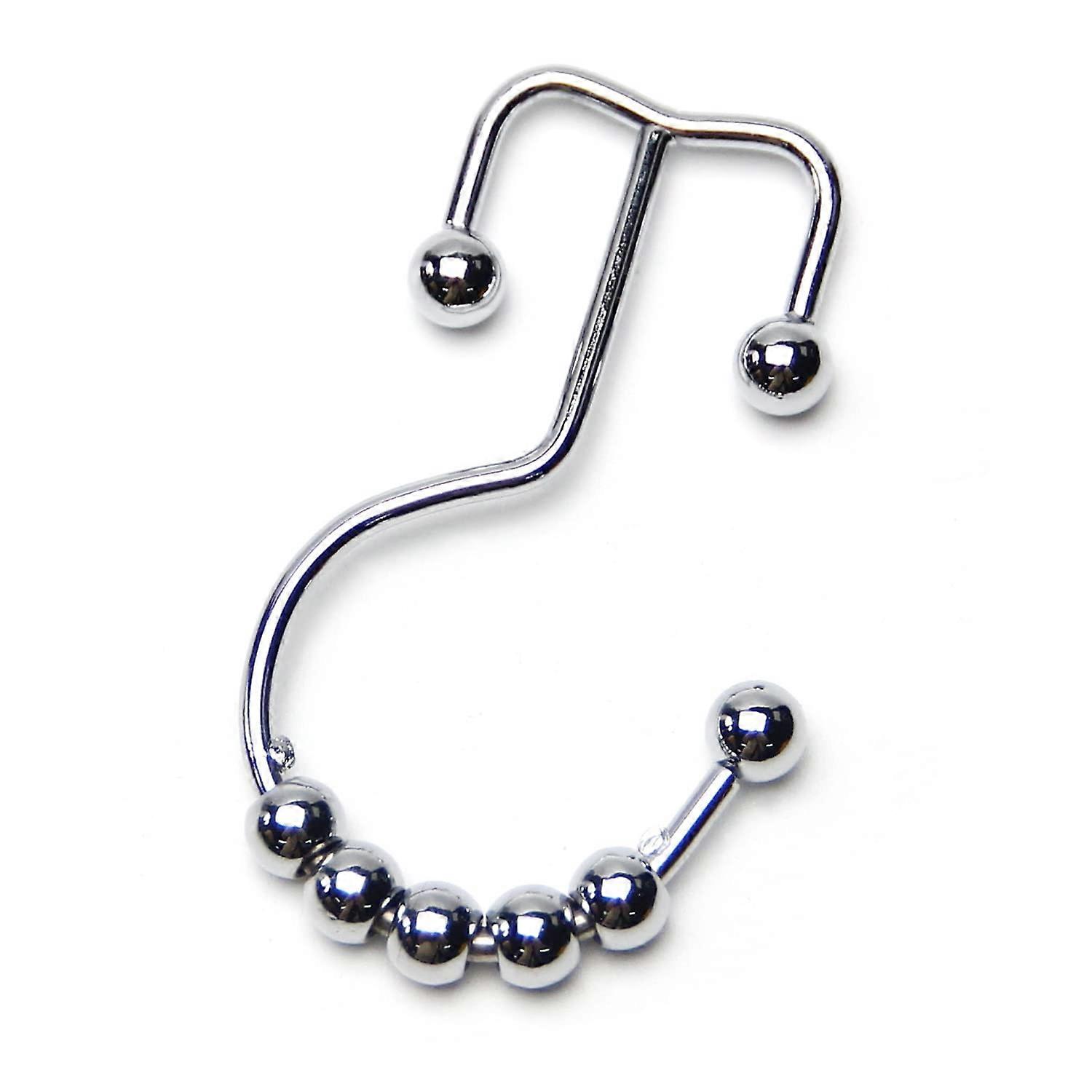 Shower Curtain Hooks RustResistant Metal Rings for Smooth Rolling Bathroom Rod Hangers Set of 12