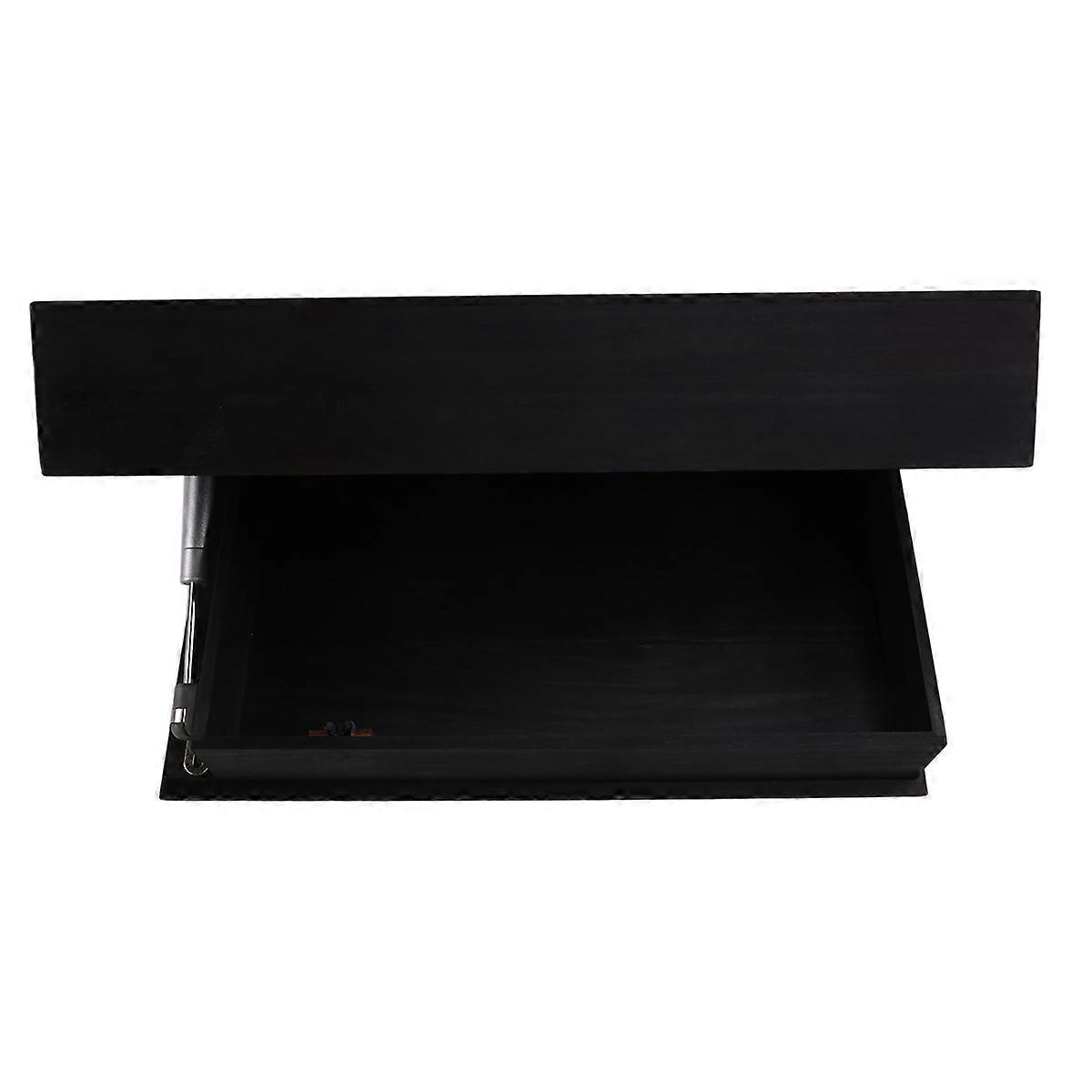 Flip Design Shelf with Secret Compartment Wall Mounted Bookshelf Modern Decoration Black