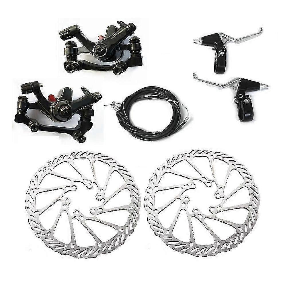 Mechanical Bicycle Disc Brakes Front Rear Set with Levers
