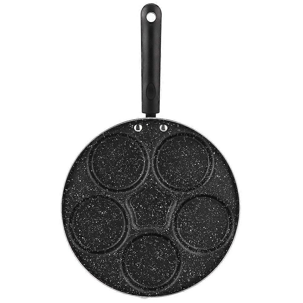 Frying Pan with 5 Round Egg Slots, NonStick Breakfast Skillet for Home Kitchen Cooking