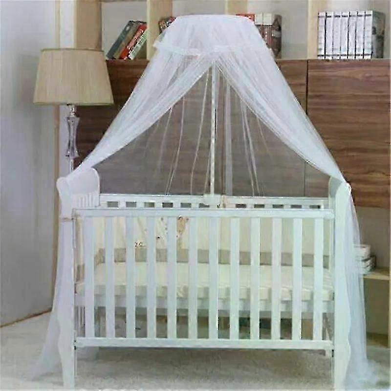 Baby Bed Mosquito Net Cover with Lace Foldable and Breathable Mesh Net with Royal Court Style Canopy for Cribs