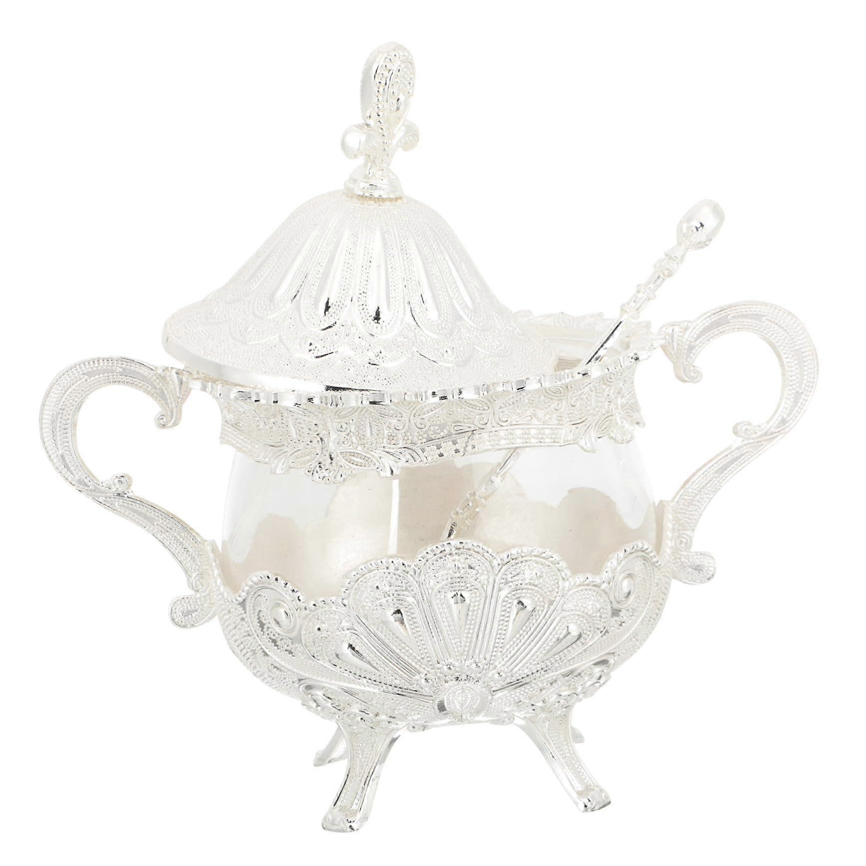 Salt and Pepper Containers Set with Lid and Spoon, Vintage Peacock Spice Jars for Kitchen Storage