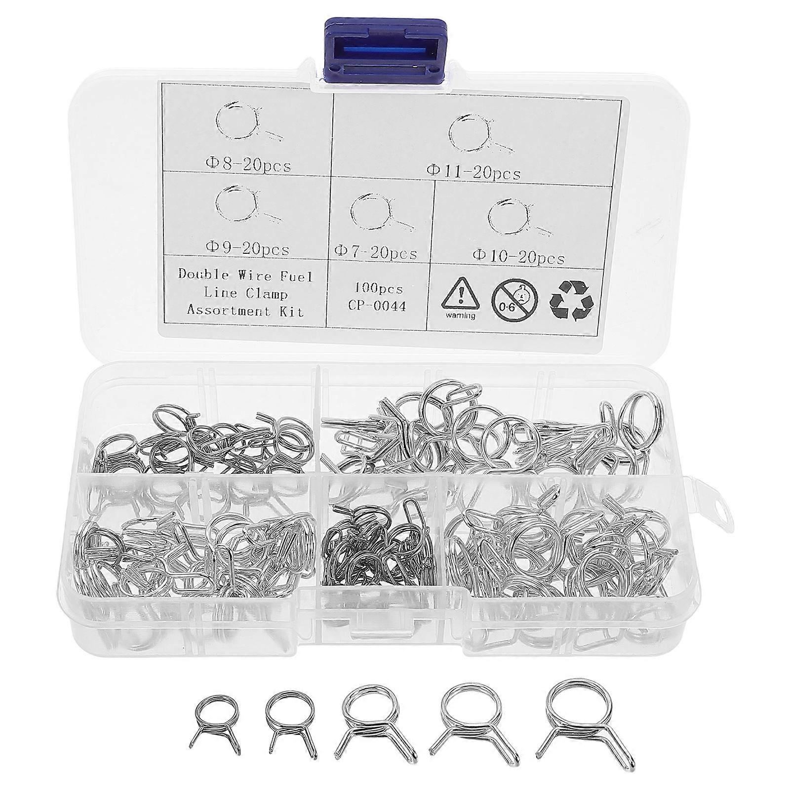 Radiator Hose Clamps Spring Double Wire Hose Clamp for 100Pcs Spring Clips