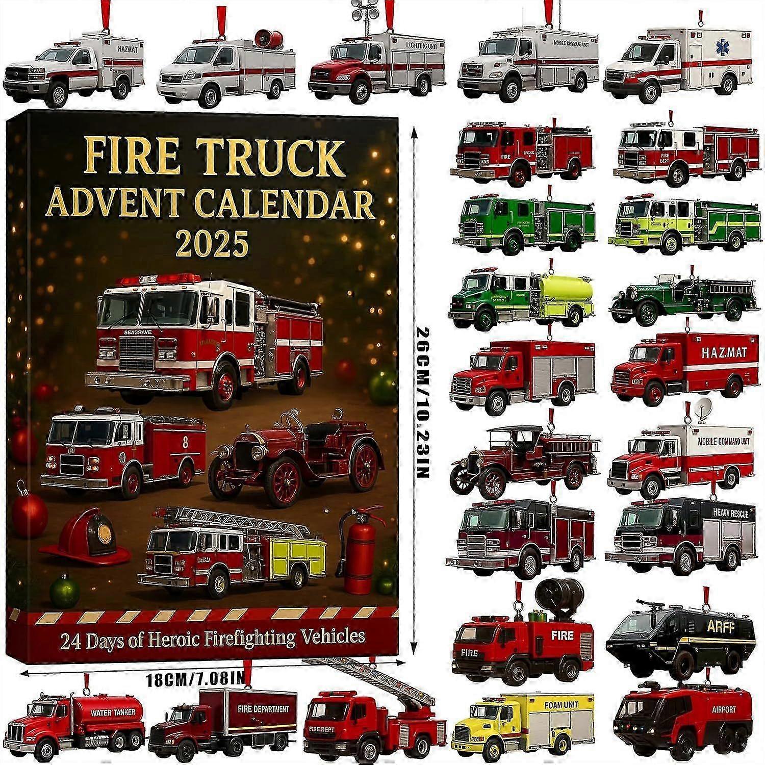 Firefighter Toy Car Advent Calendar for December Christmas