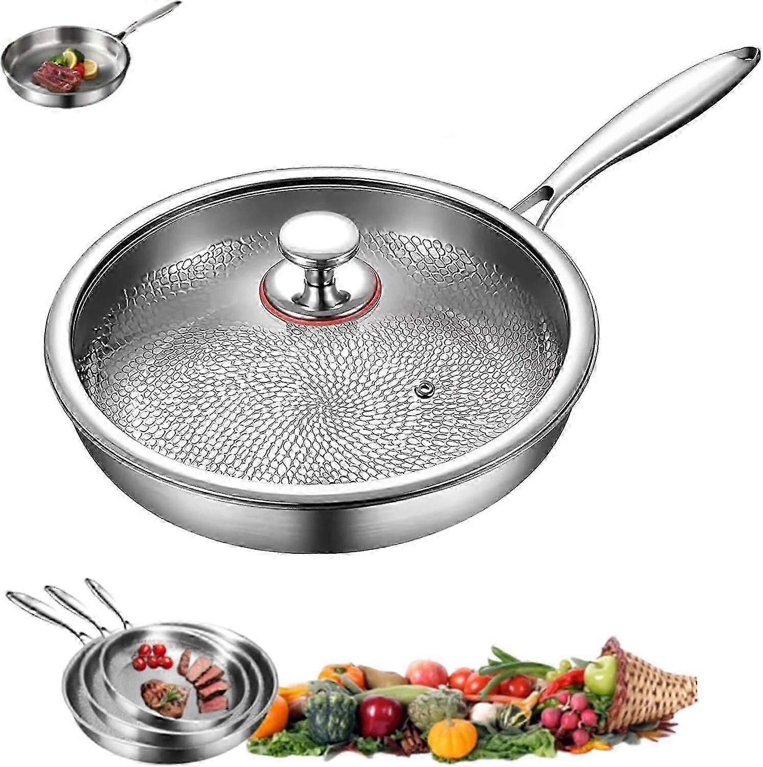 Steak Frying Pan Titanium Fish Scale Hammer 26/28cm