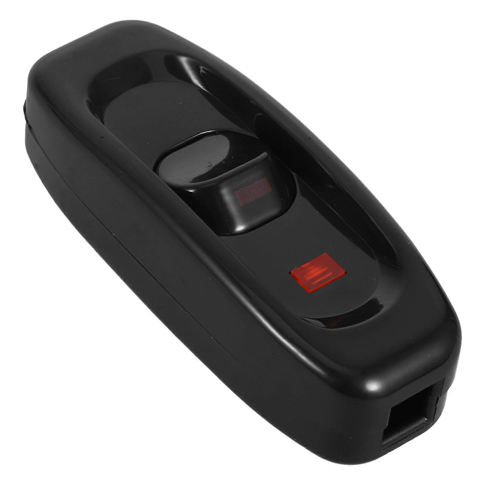 Inline Cord Switch In Line Push Button Switch with LED Indicator Light Minimalist Design Black 7.00X2.60X2.00CM On Off Functionality 1Pack