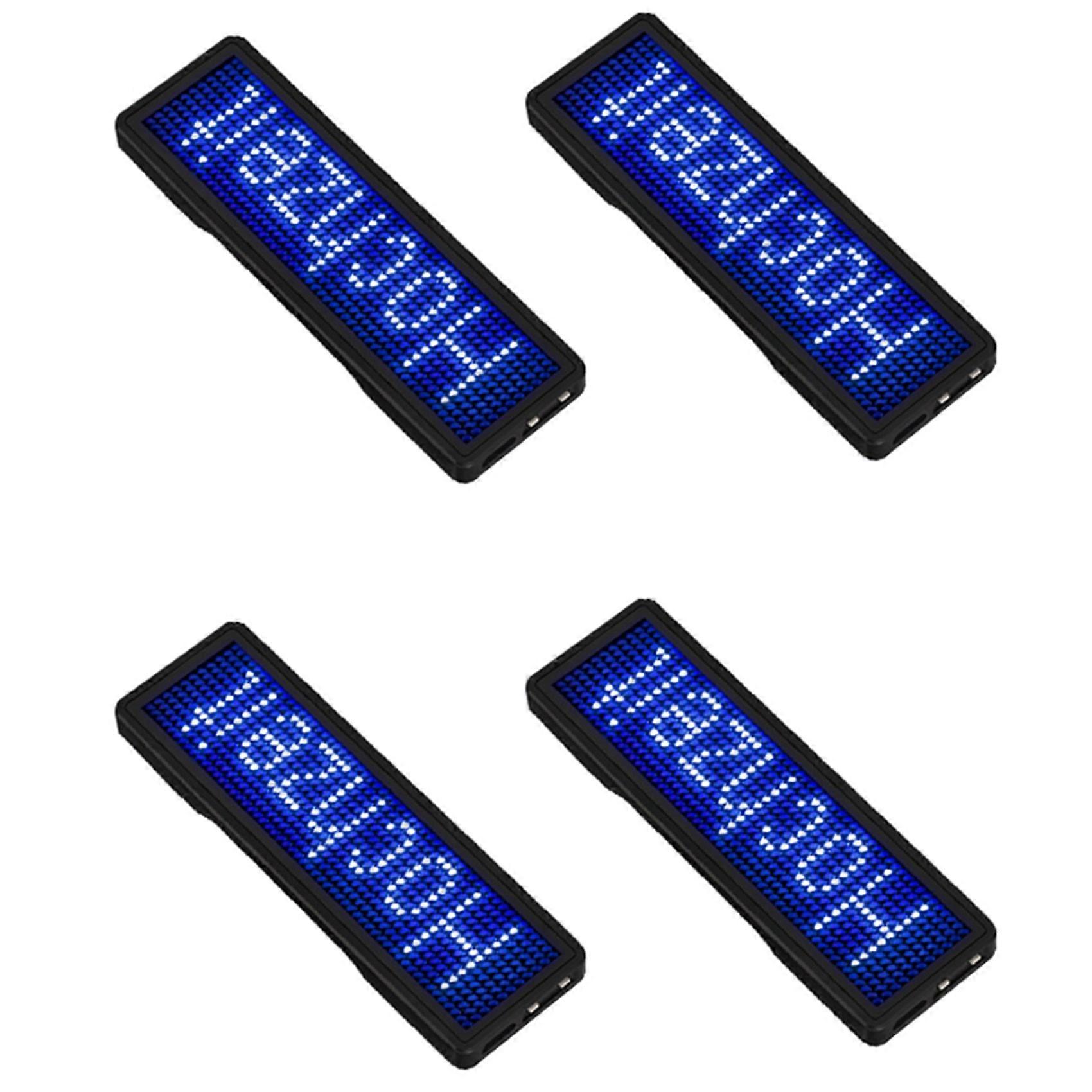 4X Bluetooth LED Name Badge Rechargeable Light Sign DIY Programmable Scrolling Message Board Display LED,Type 5