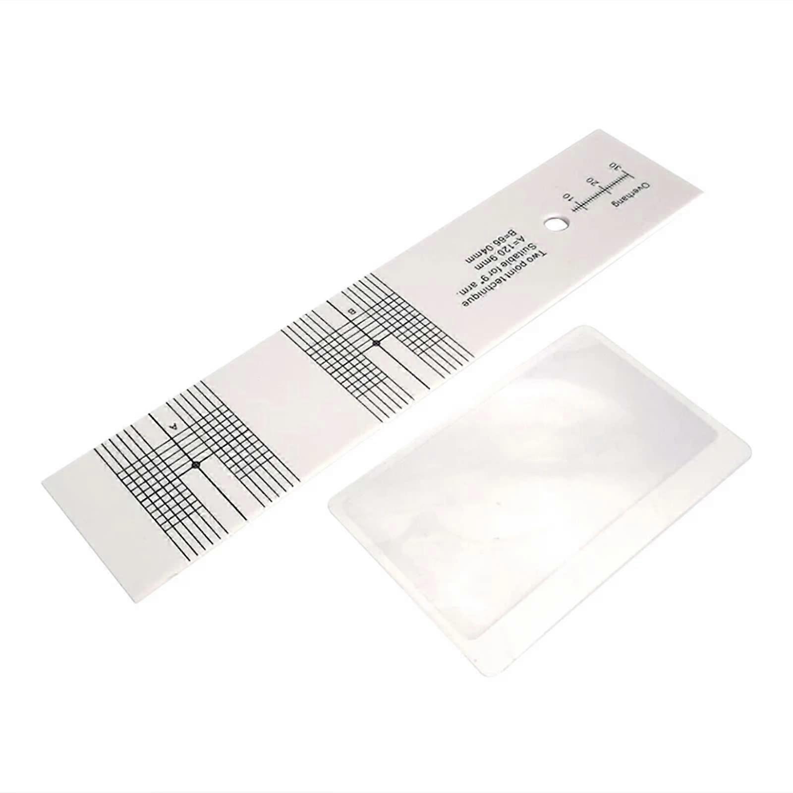 Turntable Cartridge Alignment Tool with Magnifier for Precise Overhang Adjustment 7.5inch Acrylic