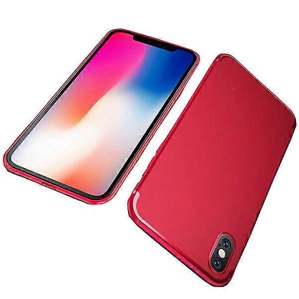 Compatible with iPhone XS Max - Stylish Matte Silicone Case from NKOBEE Red